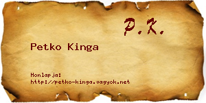 Petko Kinga névjegykártya