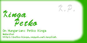kinga petko business card